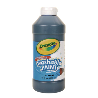 Washable Paint, Black, 16 oz Bottle