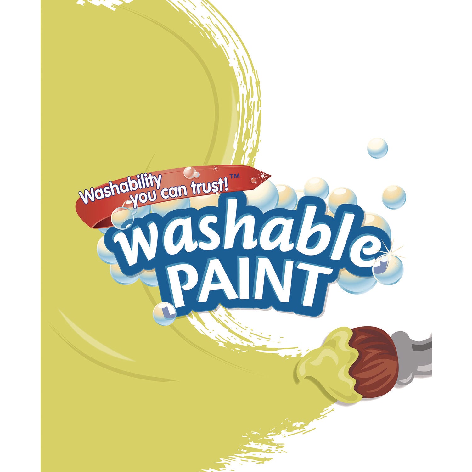 Washable Paint, Yellow, 1 gal Bottle - 