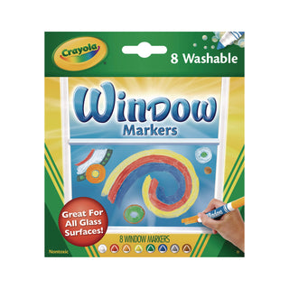 Washable Window FX Marker, Broad Bullet Tip, Assorted Colors, 8/Pack