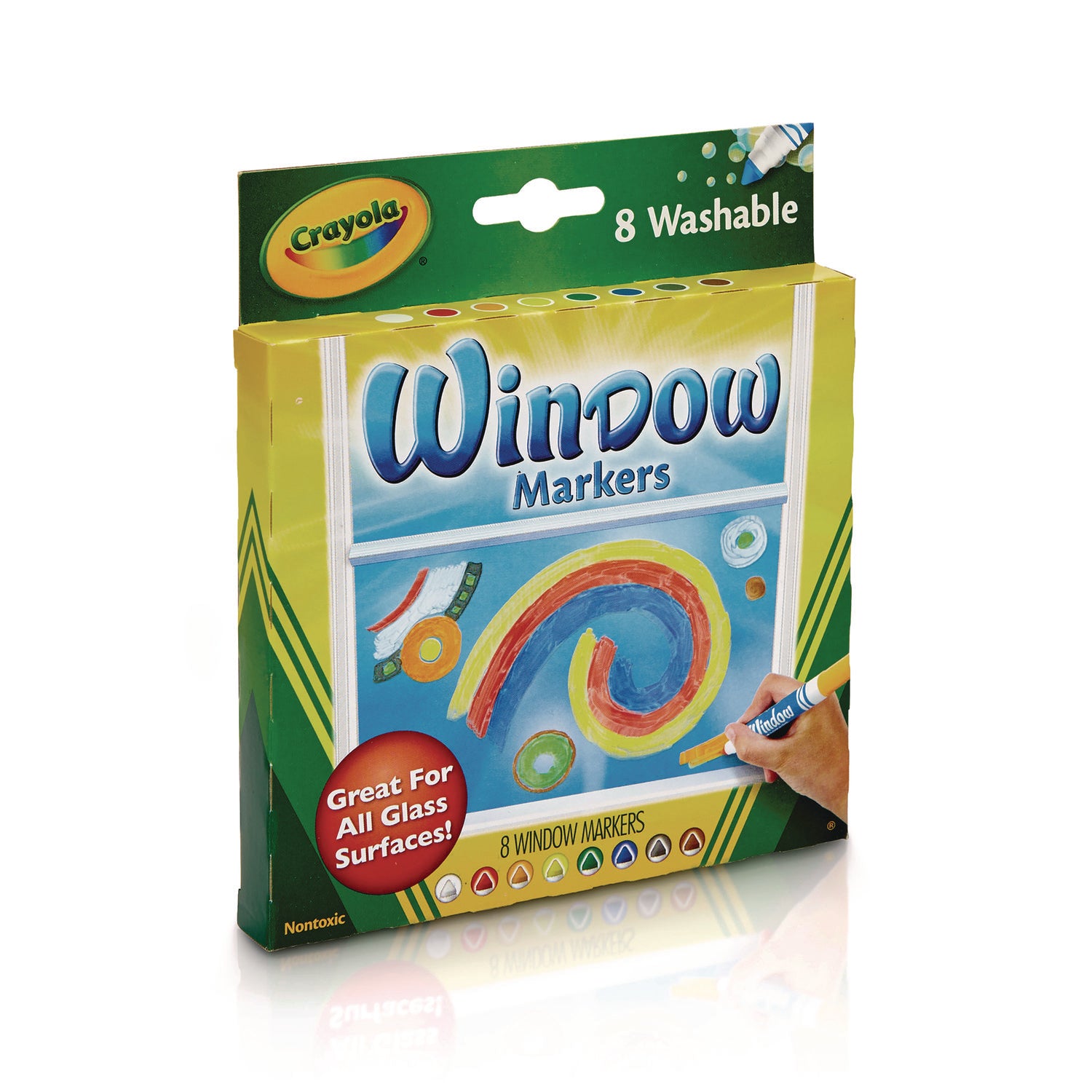 Washable Window FX Marker, Broad Bullet Tip, Assorted Colors, 8/Pack