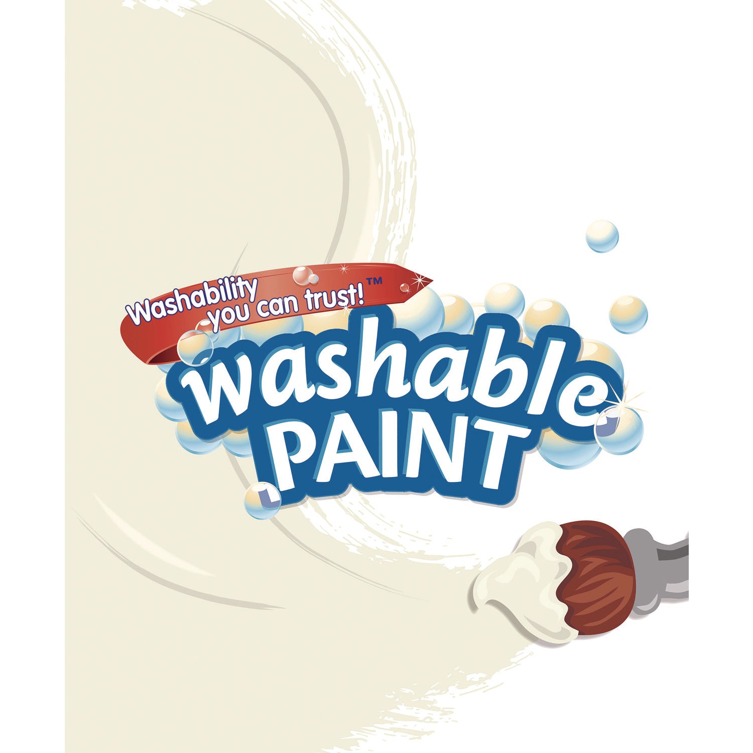 Washable Paint, White, 1 gal Bottle - 