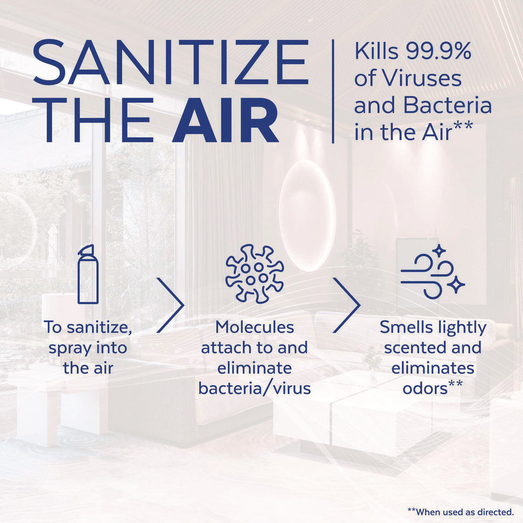 Air Sanitizer Spray, Light Breeze Scent, 10 oz Aerosol Can, 6/Carton