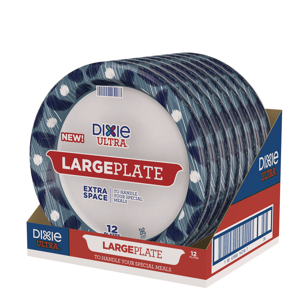 heavy-duty-disposable-dinnerware-large-plate-115-dia-floral-blue-yellow-white-12-pack_dxe16217 - 3