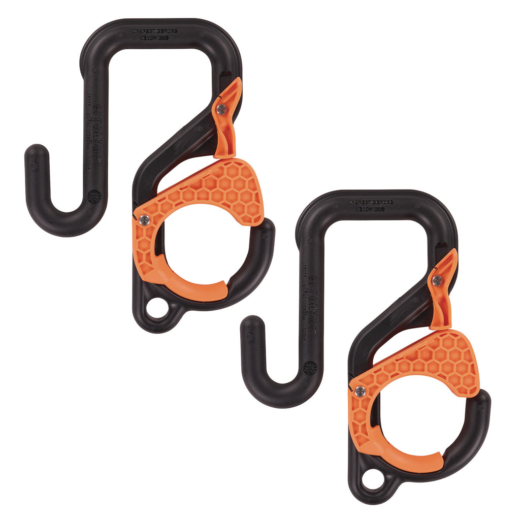 Squids 3178 Locking Aerial Bucket Hook, Tethering Pt, 9.06 x 7.09 x 2.17, Black/Orange, Max 40 lb, 2/PK,Ships in 1-3 Bus Days