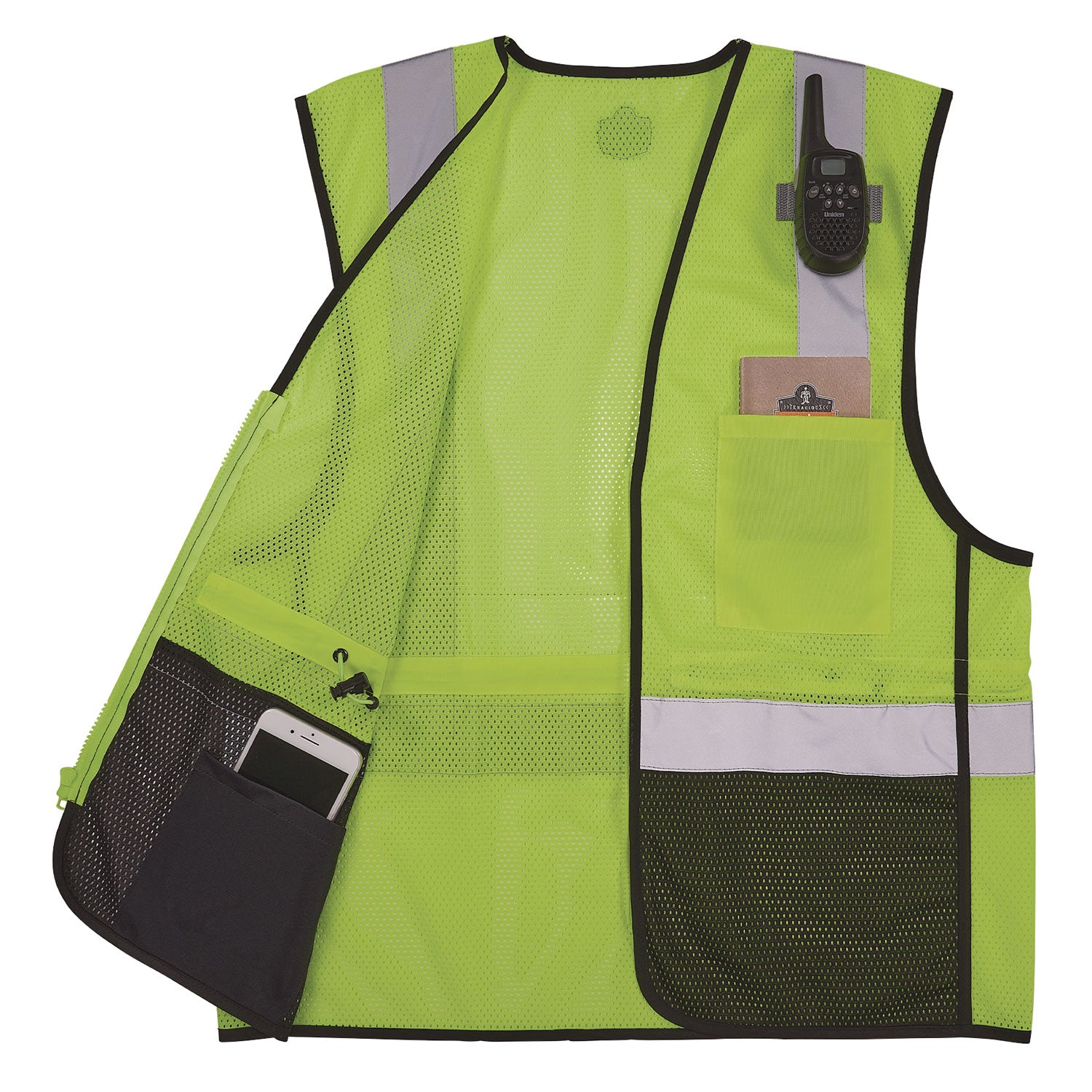 GloWear 8210Z Hi-Vis Class 2 Mesh Vest, Small to Medium, Lime, Ships in 1-3 Business Days