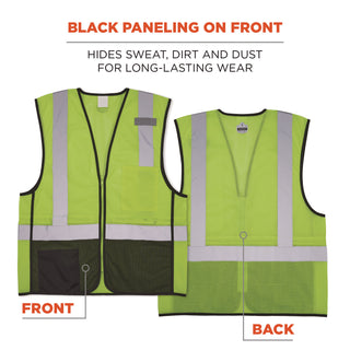 GloWear 8210Z Hi-Vis Class 2 Mesh Vest, 2X-Large to 3X-Large, Lime, Ships in 1-3 Business Days