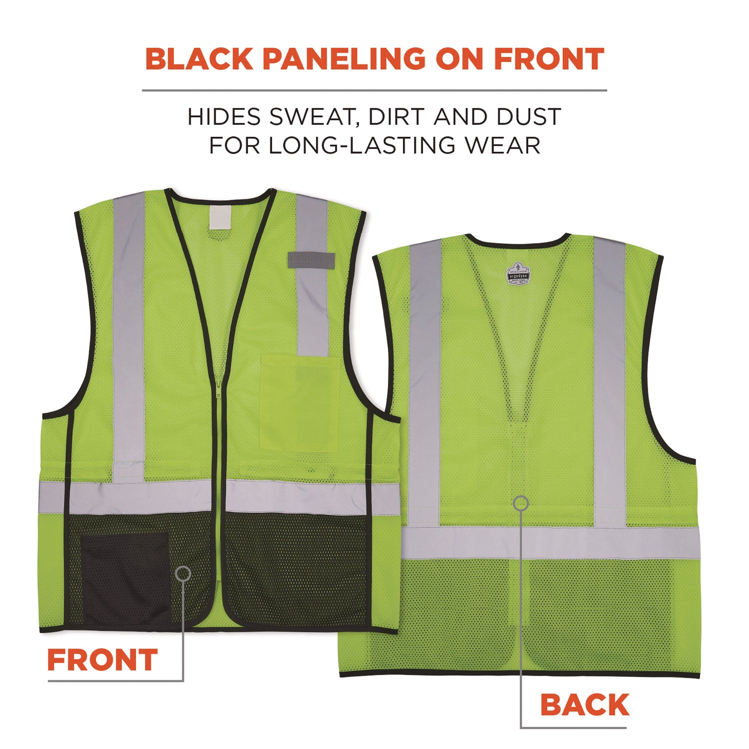 GloWear 8210Z Hi-Vis Class 2 Mesh Vest, 4X-Large to 5X-Large, Lime, Ships in 1-3 Business Days