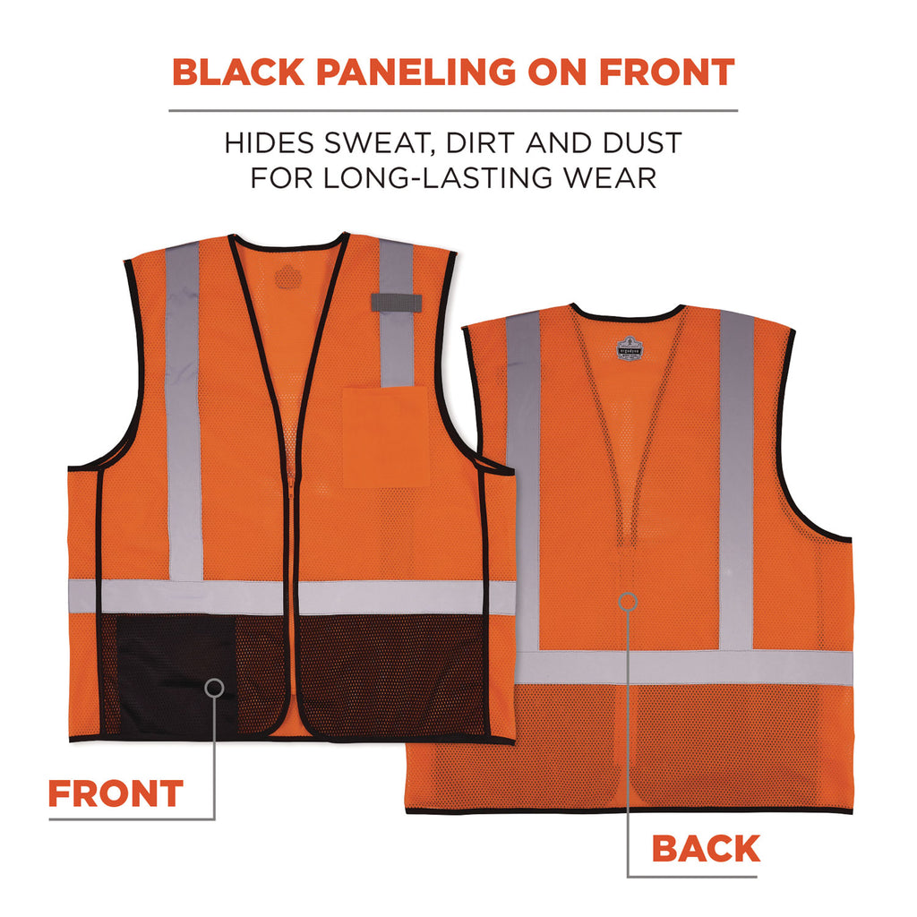 GloWear 8210Z Hi-Vis Class 2 Mesh Vest, Small to Medium, Orange, Ships in 1-3 Business Days