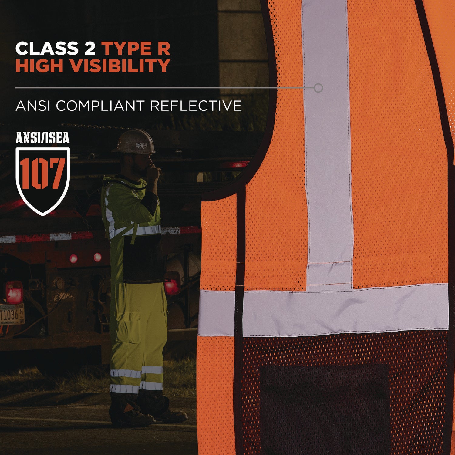 GloWear 8210Z Hi-Vis Class 2 Mesh Vest, 4X-Large to 5X-Large, Orange, Ships in 1-3 Business Days