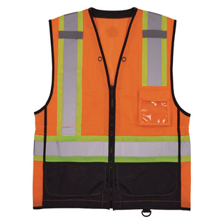GloWear 8251HDZ Class 2 Two-Tone Hi-Vis Safety Vest, Large to X-Large, Orange, Ships in 1-3 Business Days