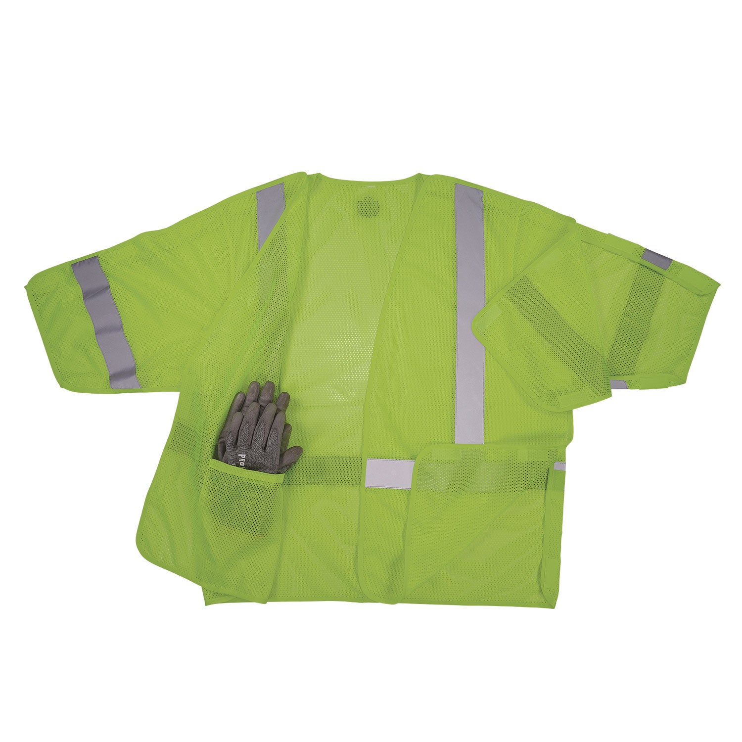 GloWear 8315BA Class 3 Hi-Vis Breakaway Safety Vest, 4X-Large to 5X-Large, Lime, Ships in 1-3 Business Days