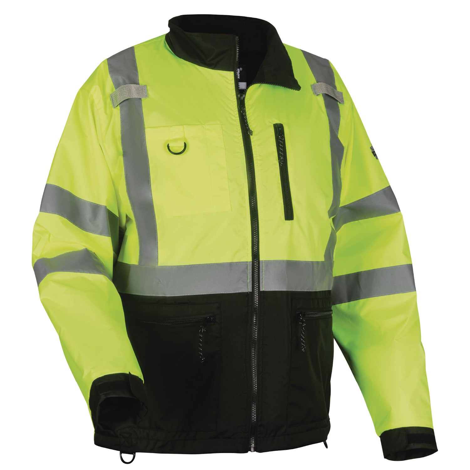 GloWear 8351 Class 3 Hi-Vis Windbreaker Water-Resistant Jacket, 4X-Large, Lime, Ships in 1-3 Business Days