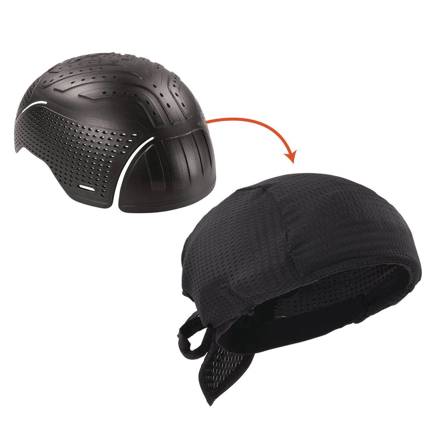 Skullerz 8948 Mesh Do Rag Bandana and Bump Cap Insert, Black, Ships in 1-3 Business Days