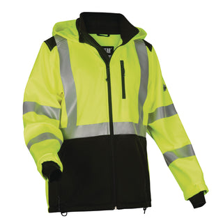 GloWear 8353 Class 3 Hi-Vis Softshell Water-Resistant Jacket, Small, Lime, Ships in 1-3 Business Days