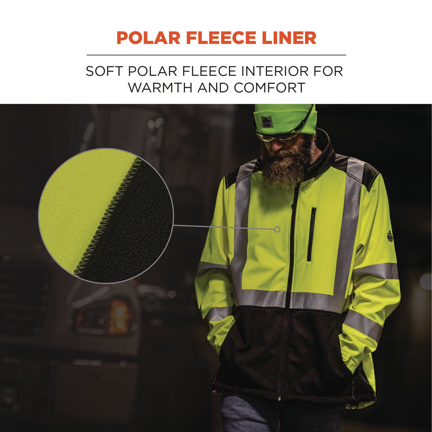 GloWear 8353 Class 3 Hi-Vis Softshell Water-Resistant Jacket, 2X-Large, Lime, Ships in 1-3 Business Days
