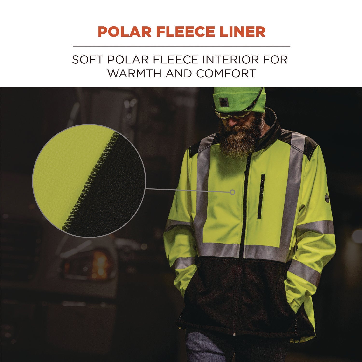 GloWear 8353 Class 3 Hi-Vis Softshell Water-Resistant Jacket, 3X-Large, Lime, Ships in 1-3 Business Days