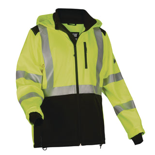 GloWear 8353 Class 3 Hi-Vis Softshell Water-Resistant Jacket, 4X-Large, Lime, Ships in 1-3 Business Days
