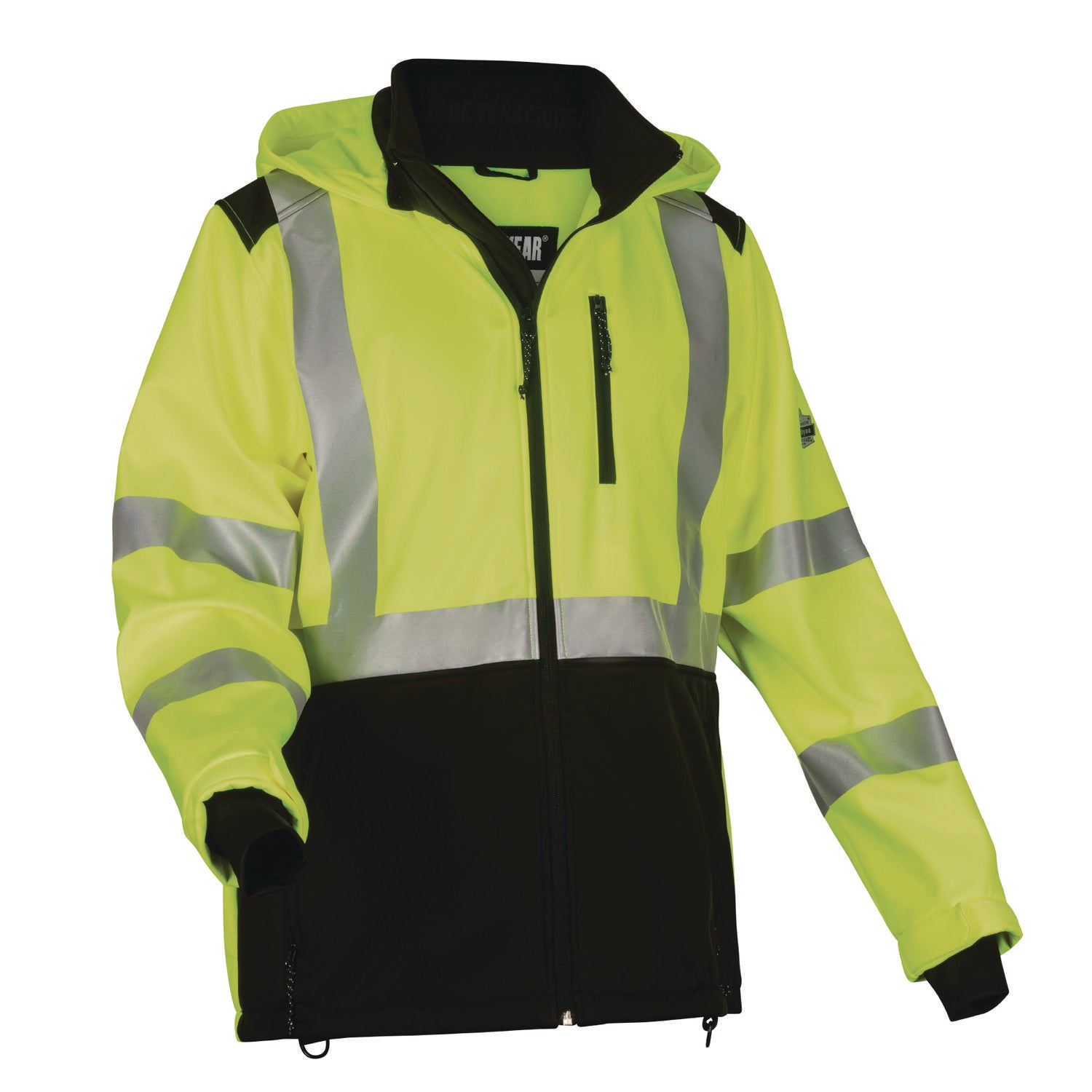 GloWear 8353 Class 3 Hi-Vis Softshell Water-Resistant Jacket, 5X-Large, Lime, Ships in 1-3 Business Days