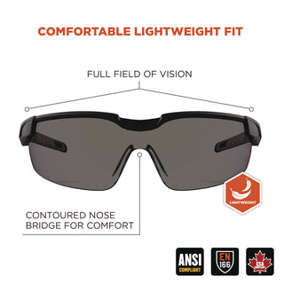 Skullerz DELLENGER Safety Glasses with Adjustable Temples, Matte Black Frame, Smoke Polycarbonate Lens, Ships in 1-3 Bus Days