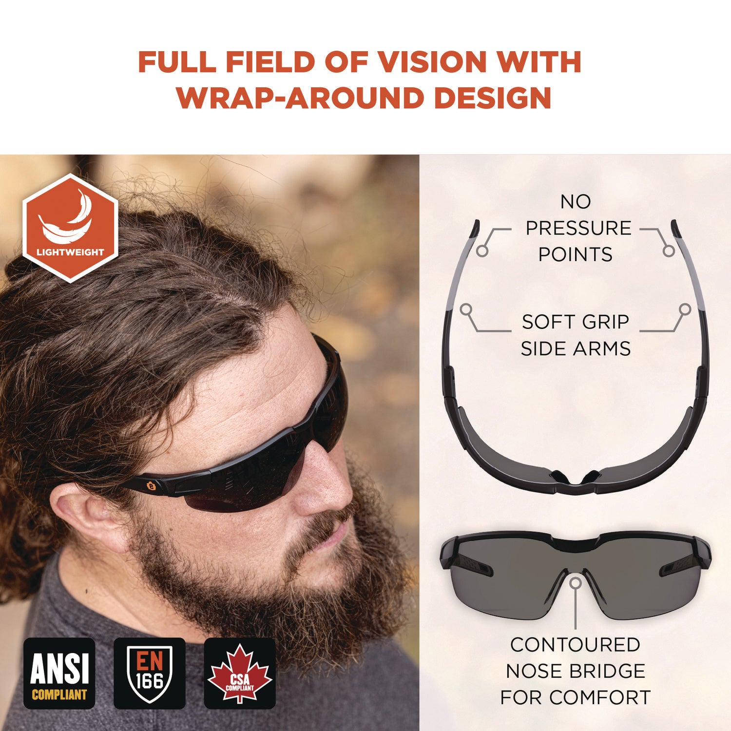 Skullerz DELLENGER Anti-Fog Safety Glasses w/Adjustable Temples, Black Frame,Smoke Polycarbonate Lens, Ships in 1-3 Bus Days