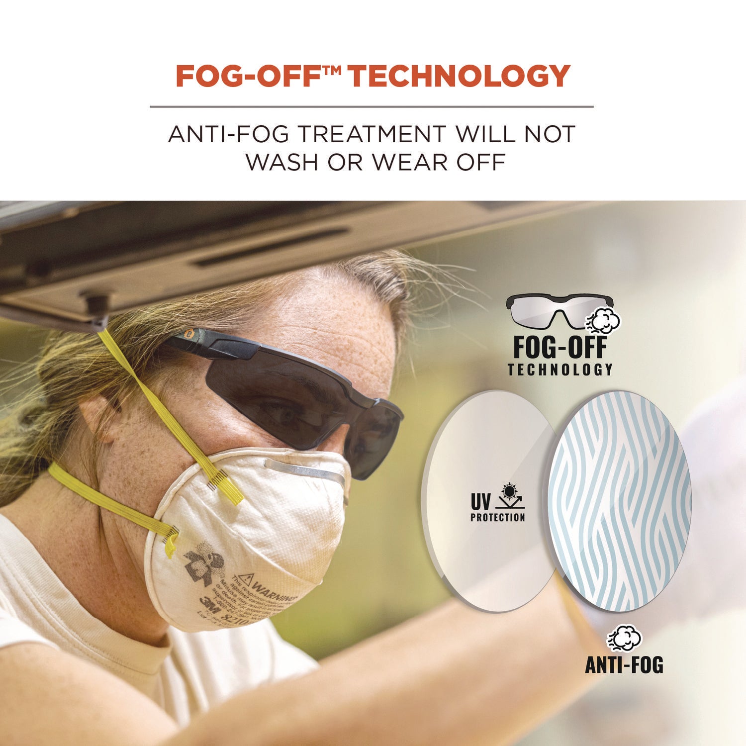 Skullerz DELLENGER Anti-Fog Safety Glasses w/Adjustable Temples, Black Frame,Smoke Polycarbonate Lens, Ships in 1-3 Bus Days