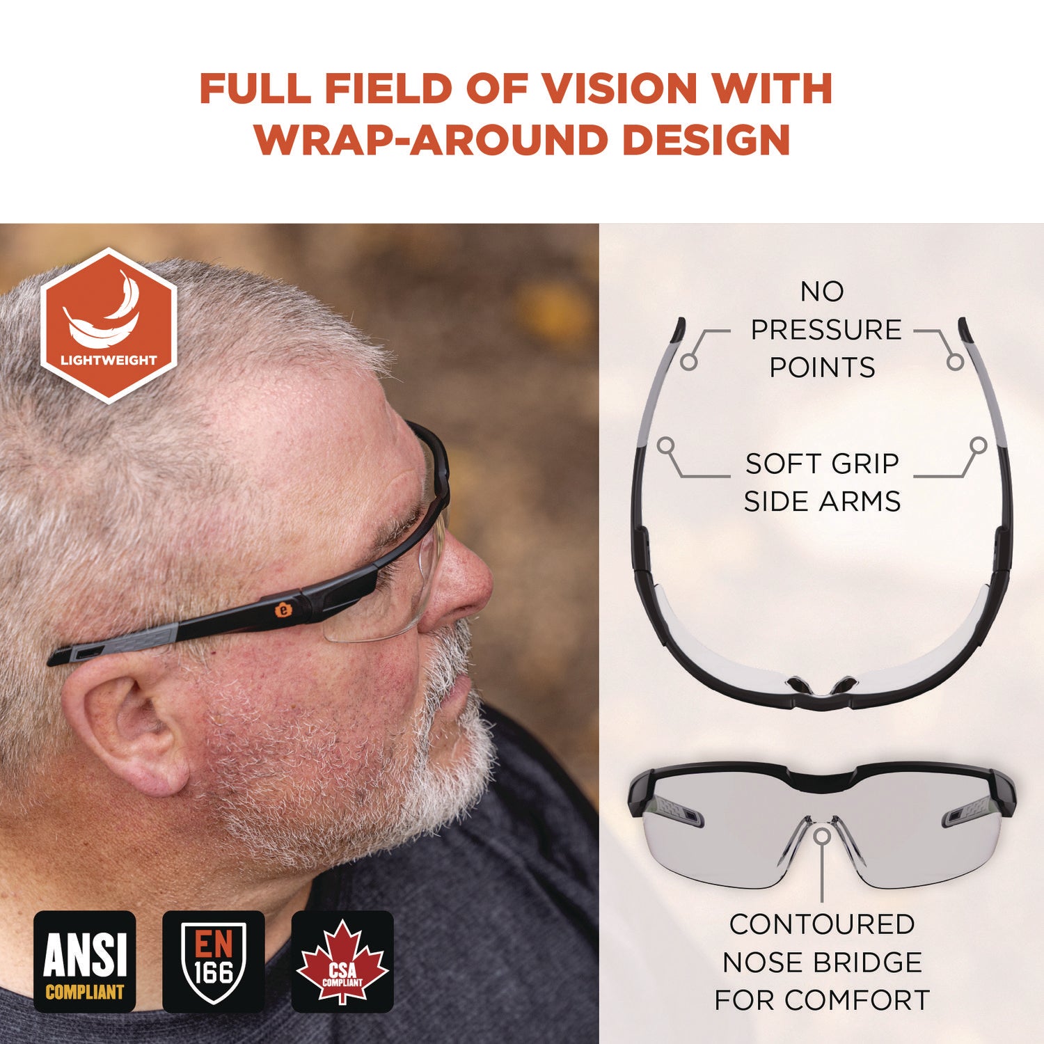 Skullerz DELLENGER Anti-Scratch/Enhanced Anti-Fog Safety Glasses w/Adj Temples, Black Frame, Poly Lens, Ships in 1-3 Bus Days