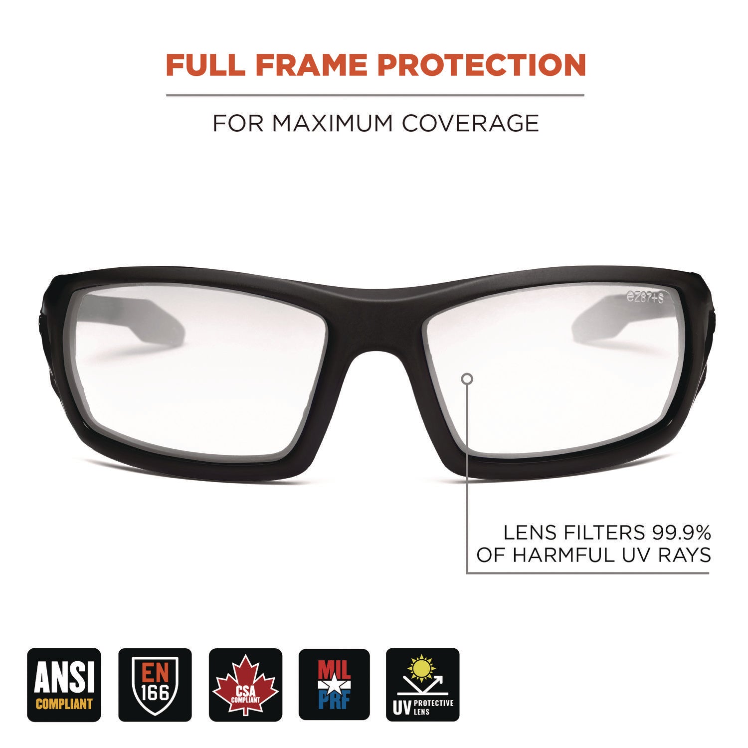 Skullerz ODIN Anti-Scratch and Enhanced Anti-Fog Safety Glasses, Black Frame, Clear Polycarbonate Lens, Ships in 1-3 Bus Days