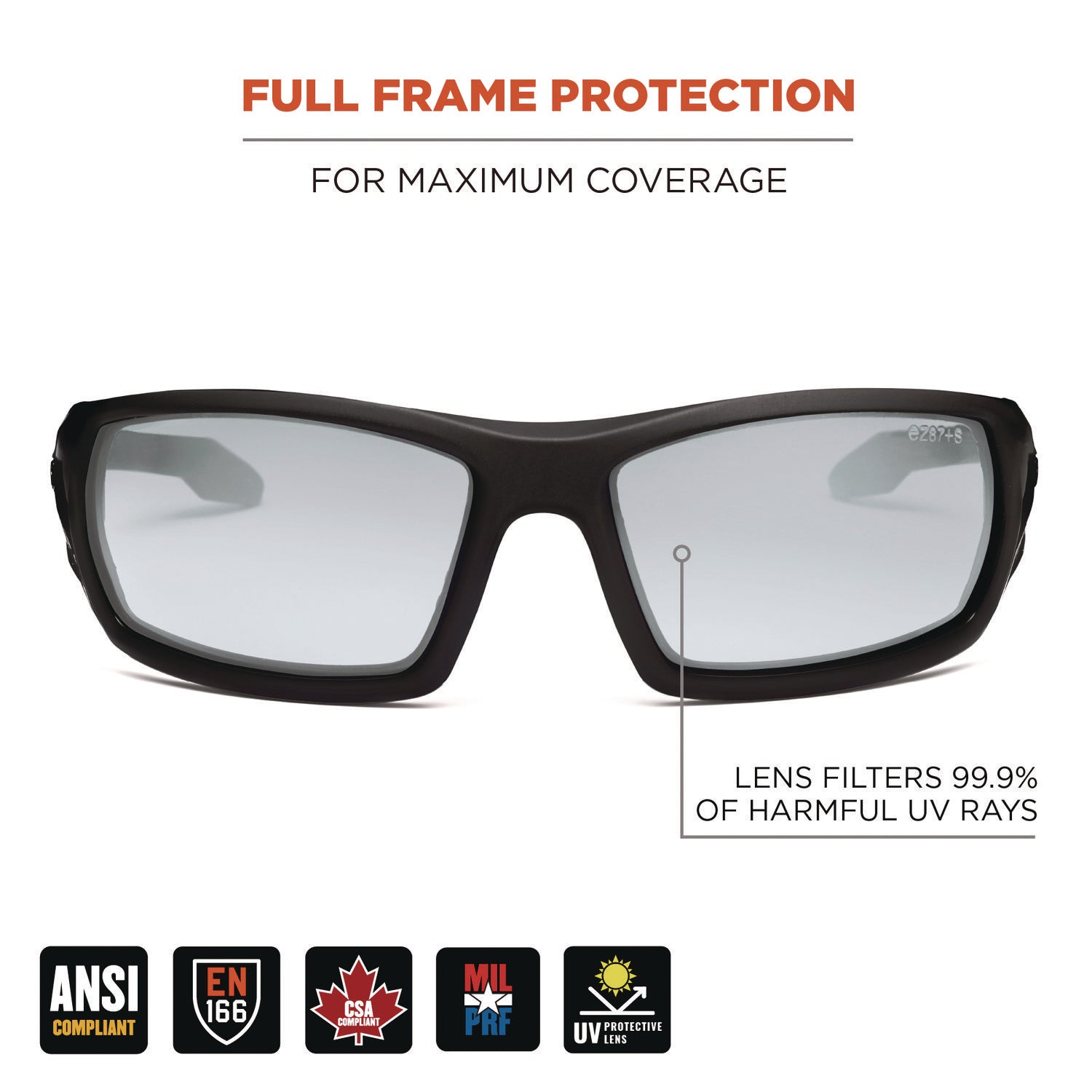 Skullerz ODIN Anti-Scratch/Enhanced Anti-Fog Safety Glasses,Black Frame, In/Outdoor Polycarbonate Lens, Ships in 1-3 Bus Days