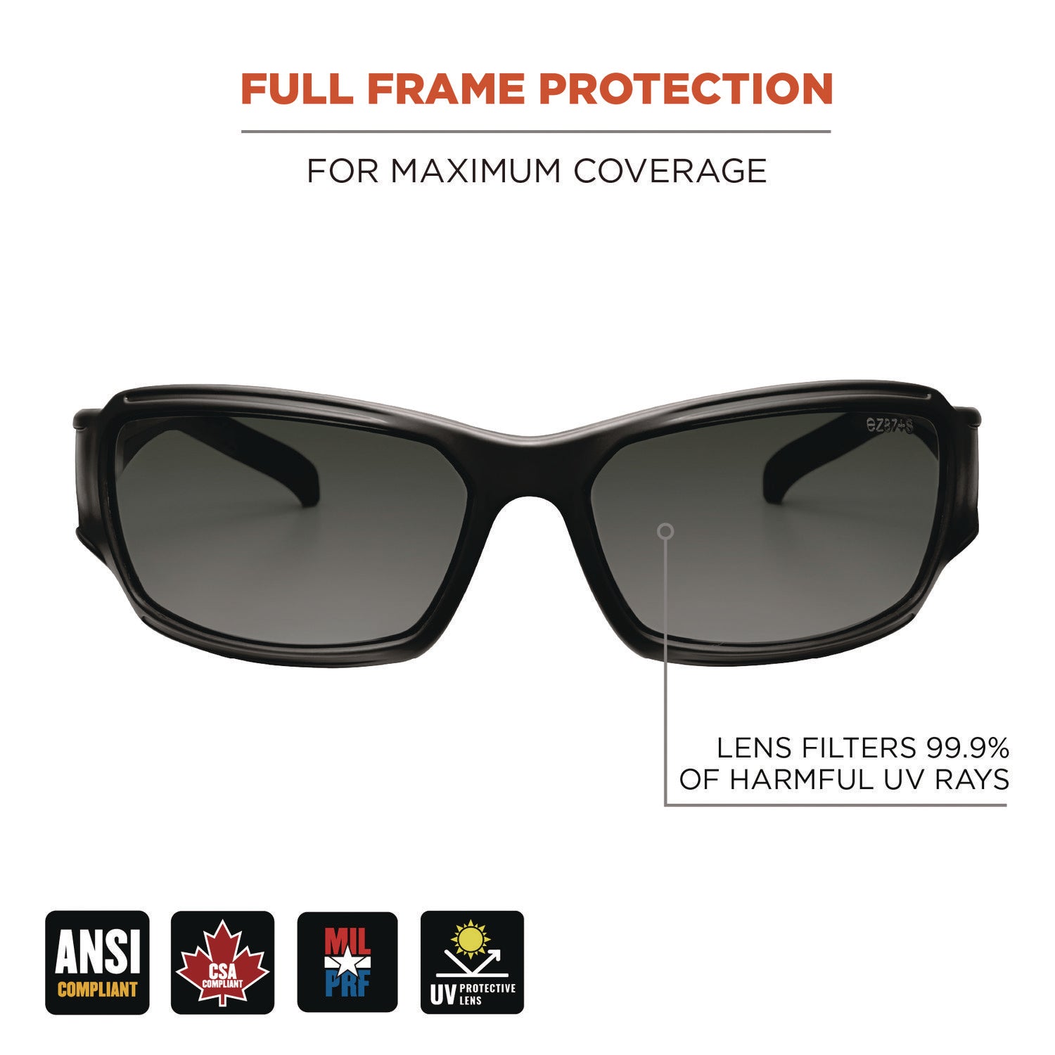 Skullerz THOR Anti-Scratch and Enhanced Anti-Fog Safety Glasses, Black Frame, Smoke Polycarbonate Lens, Ships in 1-3 Bus Days