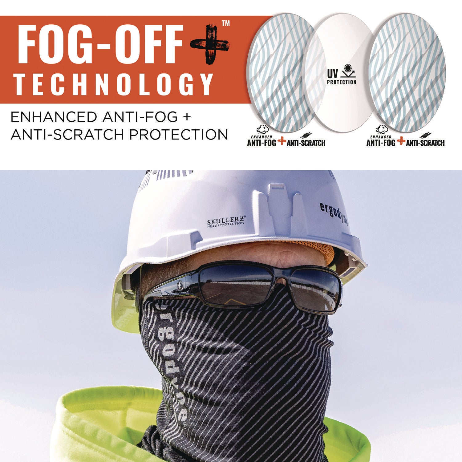 Skullerz THOR Anti-Scratch and Enhanced Anti-Fog Safety Glasses, Black Frame, Smoke Polycarbonate Lens, Ships in 1-3 Bus Days