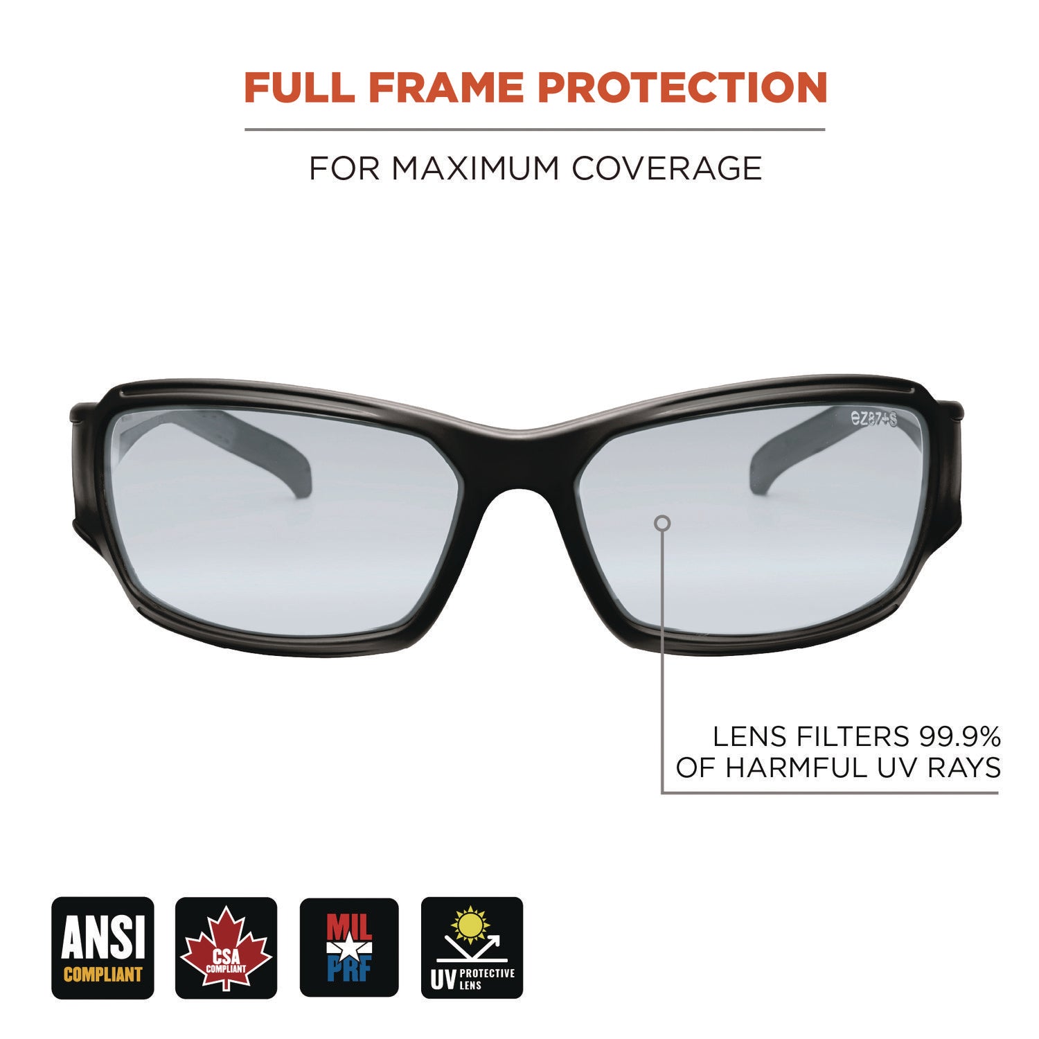 Skullerz THOR Anti-Scratch/Enhanced Anti-Fog Safety Glasses, Black Frame, In/Outdoor Polycarbonate Lens,Ships in 1-3 Bus Days