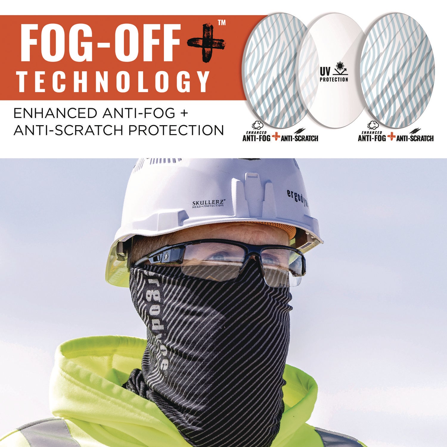 Skullerz DAGR Anti-Scratch and Enhanced Anti-Fog Safety Glasses, Black Frame, Clear Polycarbonate Lens, Ships in 1-3 Bus Days