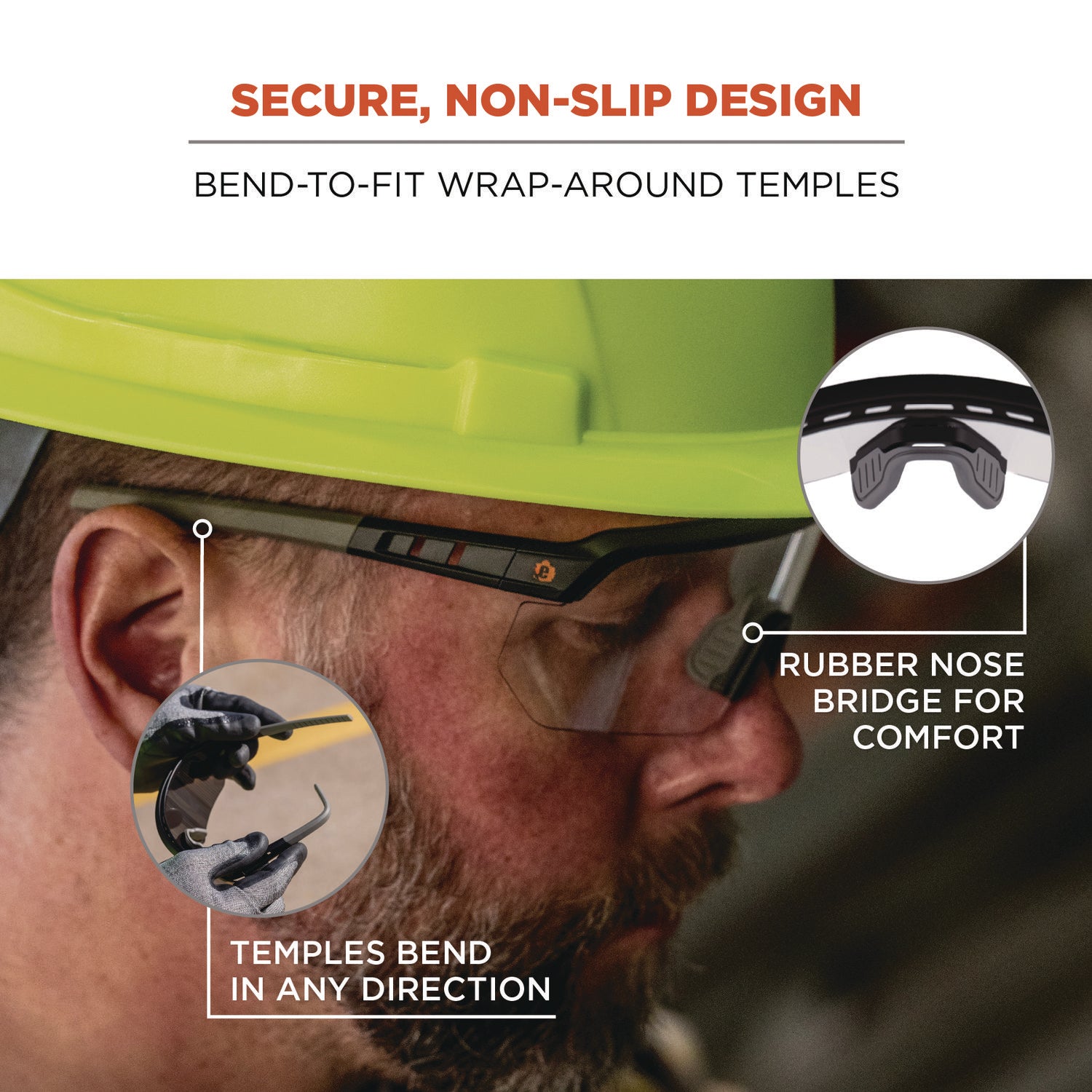 Skullerz AEGIR Safety Glasses, Matte Black Nylon Impact Frame, Clear Polycarbonate Lens, Ships in 1-3 Business Days