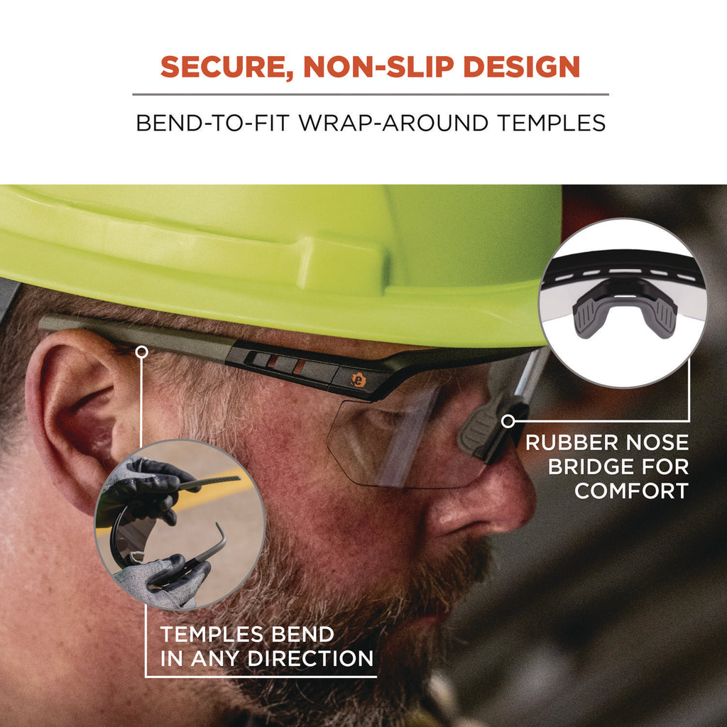 Skullerz AEGIR Safety Glasses, Matte Black Nylon Impact Frame, Indoor/Outdoor Polycarbonate Lens, Ships in 1-3 Business Days