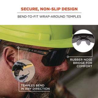 Skullerz AEGIR Safety Glasses, Matte Black Nylon Impact Frame, Smoke Polycarbonate Lens, Ships in 1-3 Business Days