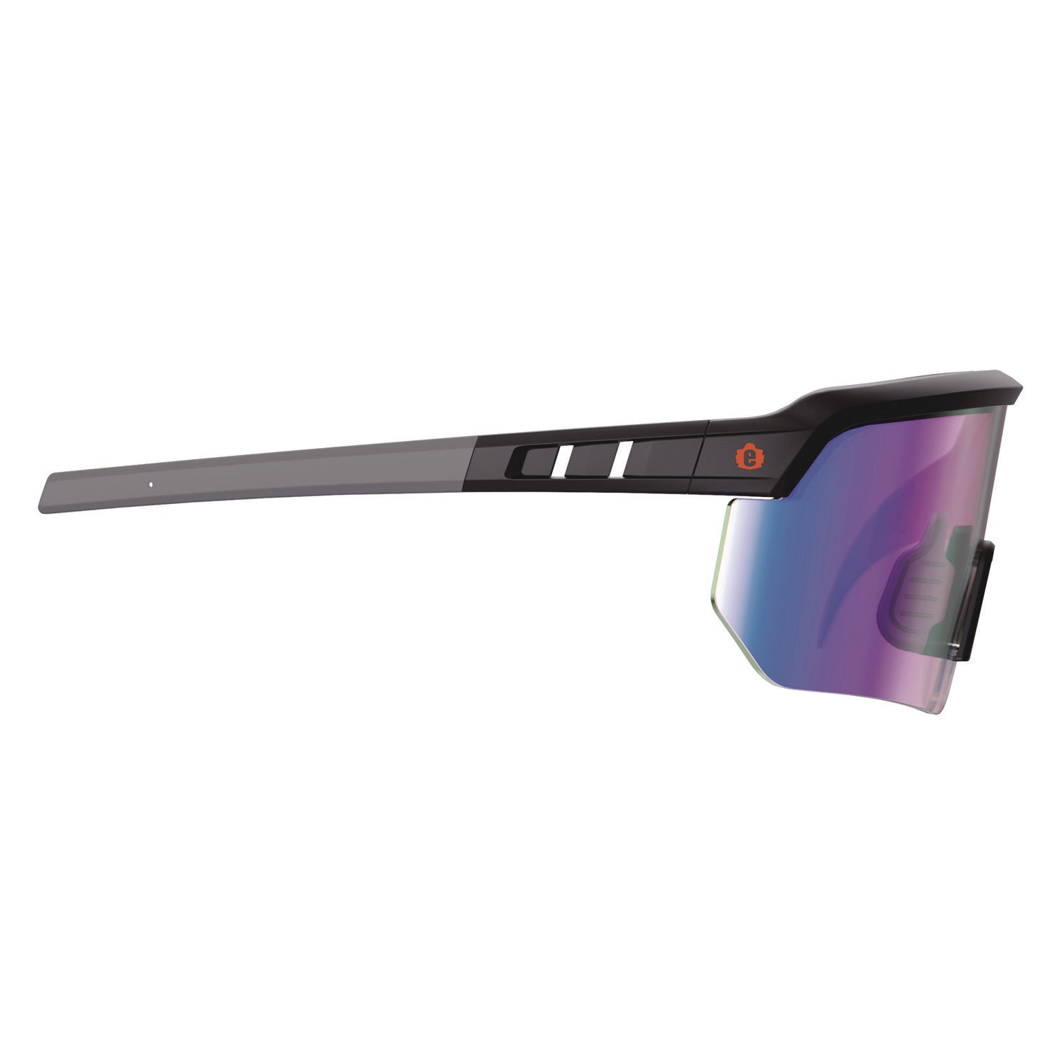 Skullerz AEGIR Safety Glasses with Mirrored Lenses, Matte Black Frame, Blue Mirror Polycarbonate Lens, Ships in 1-3 Bus Days
