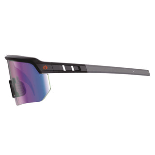 Skullerz AEGIR Safety Glasses with Mirrored Lenses, Matte Black Frame, Blue Mirror Polycarbonate Lens, Ships in 1-3 Bus Days