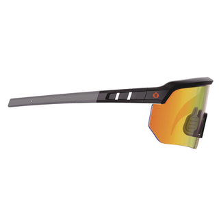 Skullerz AEGIR Safety Glasses with Mirrored Lenses, Matte Black Frame, Orange Mirror PolyCarb Lens, Ships in 1-3 Bus Days