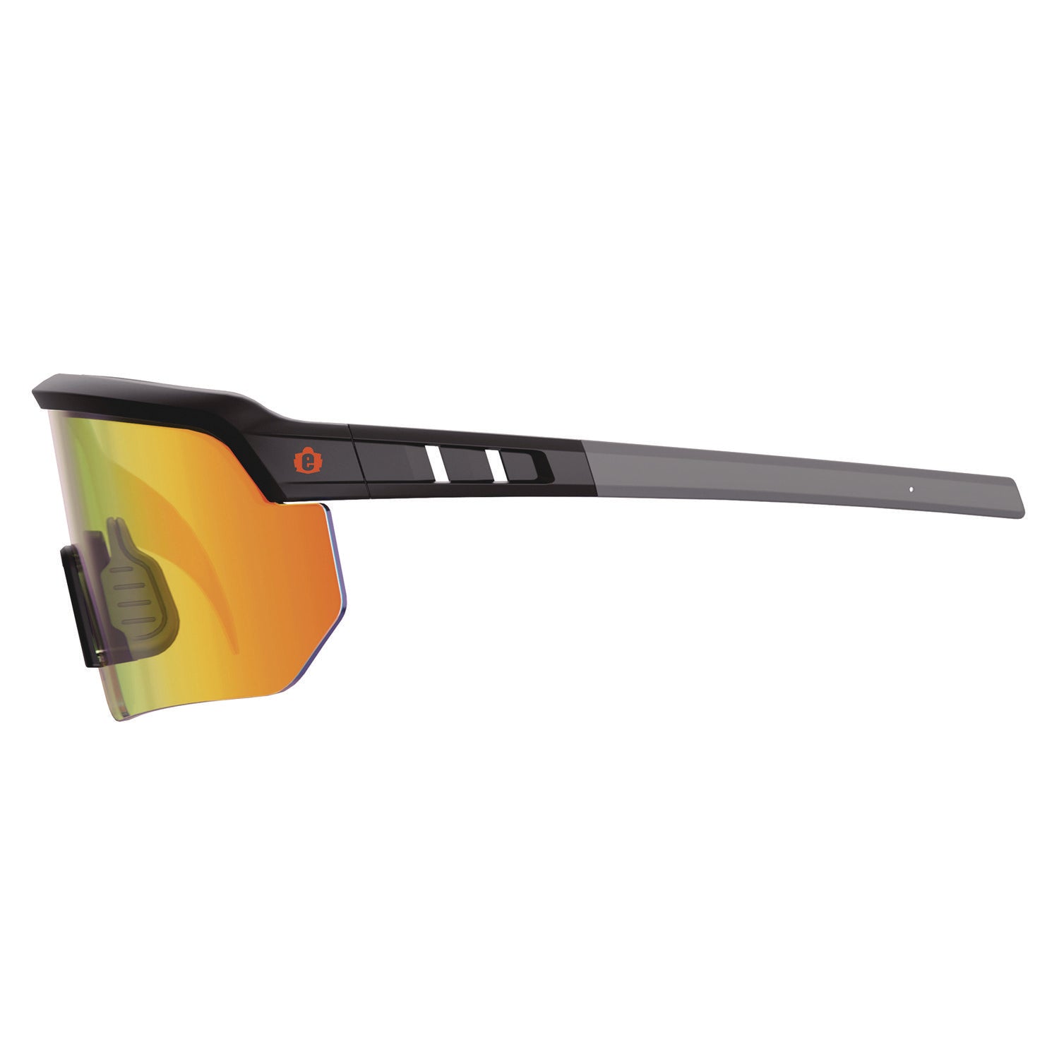 Skullerz AEGIR Safety Glasses with Mirrored Lenses, Matte Black Frame, Orange Mirror PolyCarb Lens, Ships in 1-3 Bus Days