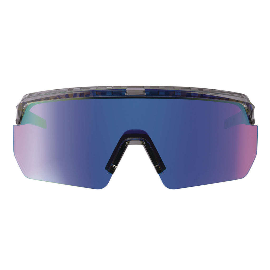 Skullerz AEGIR Anti-Scratch/Anti-Fog Safety Glasses, Clear Smoke Frame, Blue Mirror Polycarb Lens, Ships in 1-3 Bus Days