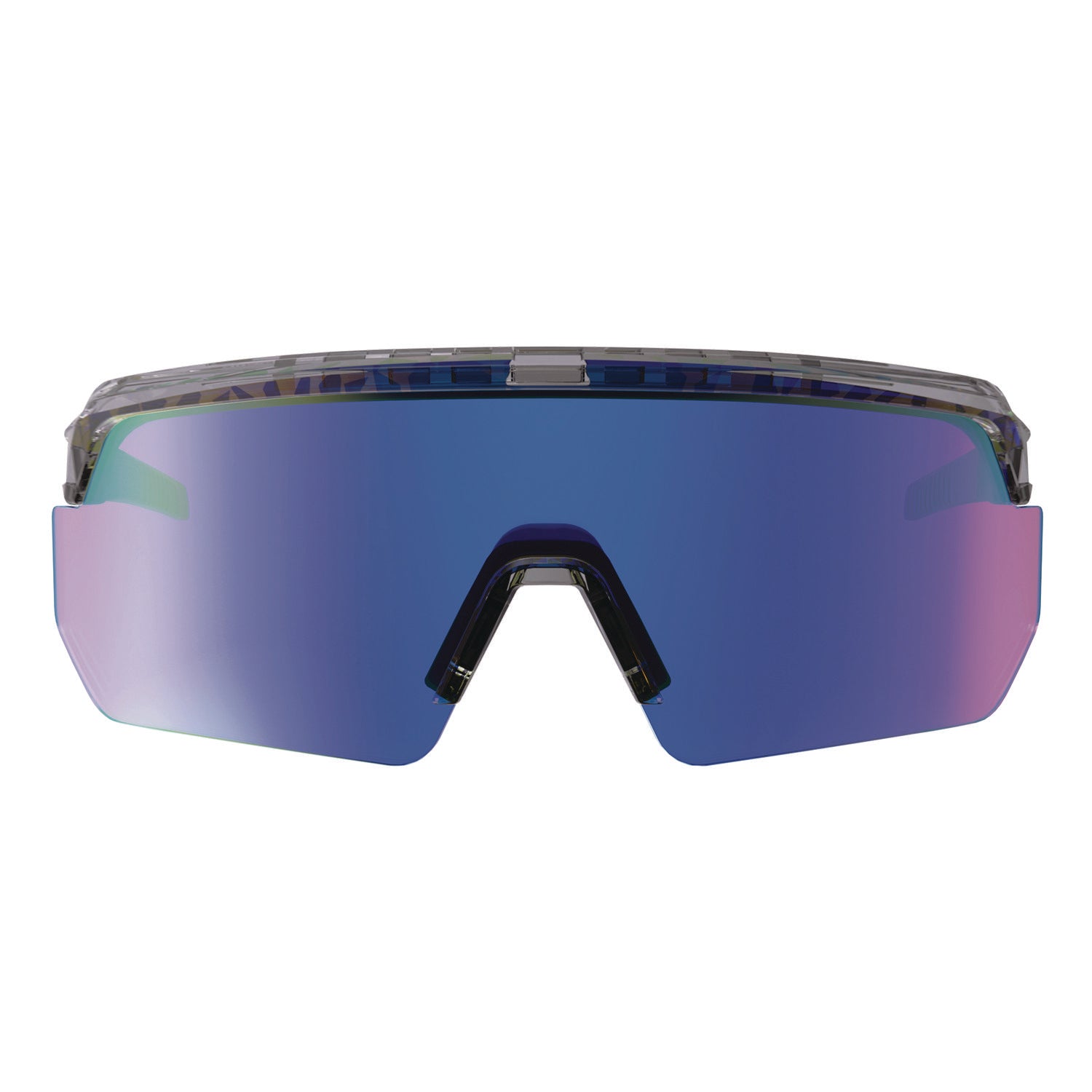 Skullerz AEGIR Anti-Scratch/Anti-Fog Safety Glasses, Clear Smoke Frame, Blue Mirror Polycarb Lens, Ships in 1-3 Bus Days