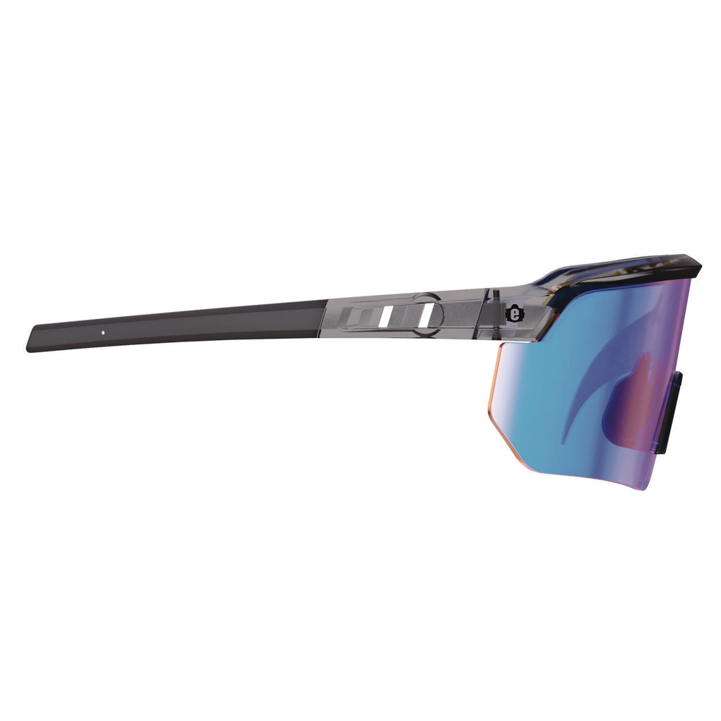 Skullerz AEGIR Anti-Scratch/Anti-Fog Safety Glasses, Clear Smoke Frame, Blue Mirror Polycarb Lens, Ships in 1-3 Bus Days