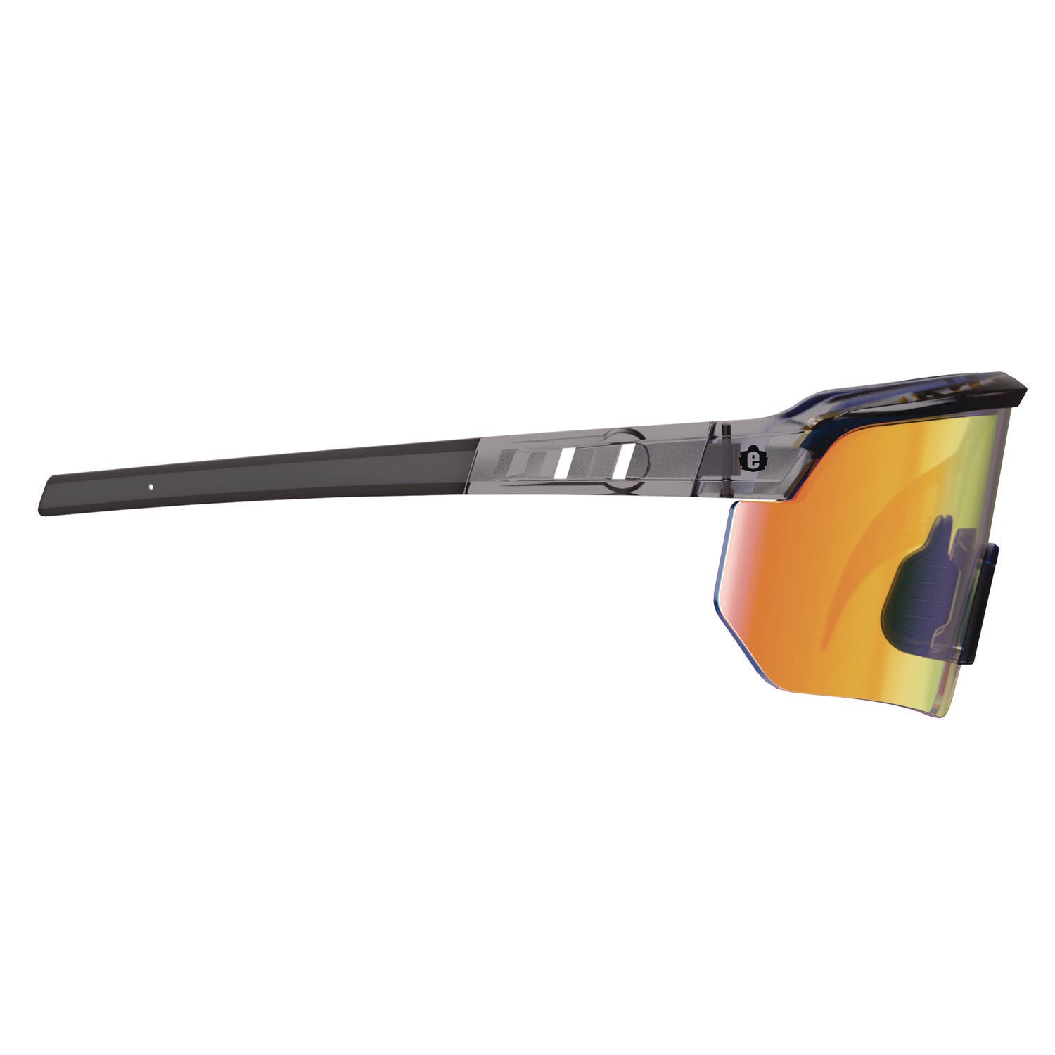 Skullerz AEGIR Anti-Scratch/Anti-Fog Safety Glasses, Clear Smoke Frame, Orange Mirror Polycarb Lens, Ships in 1-3 Bus Days