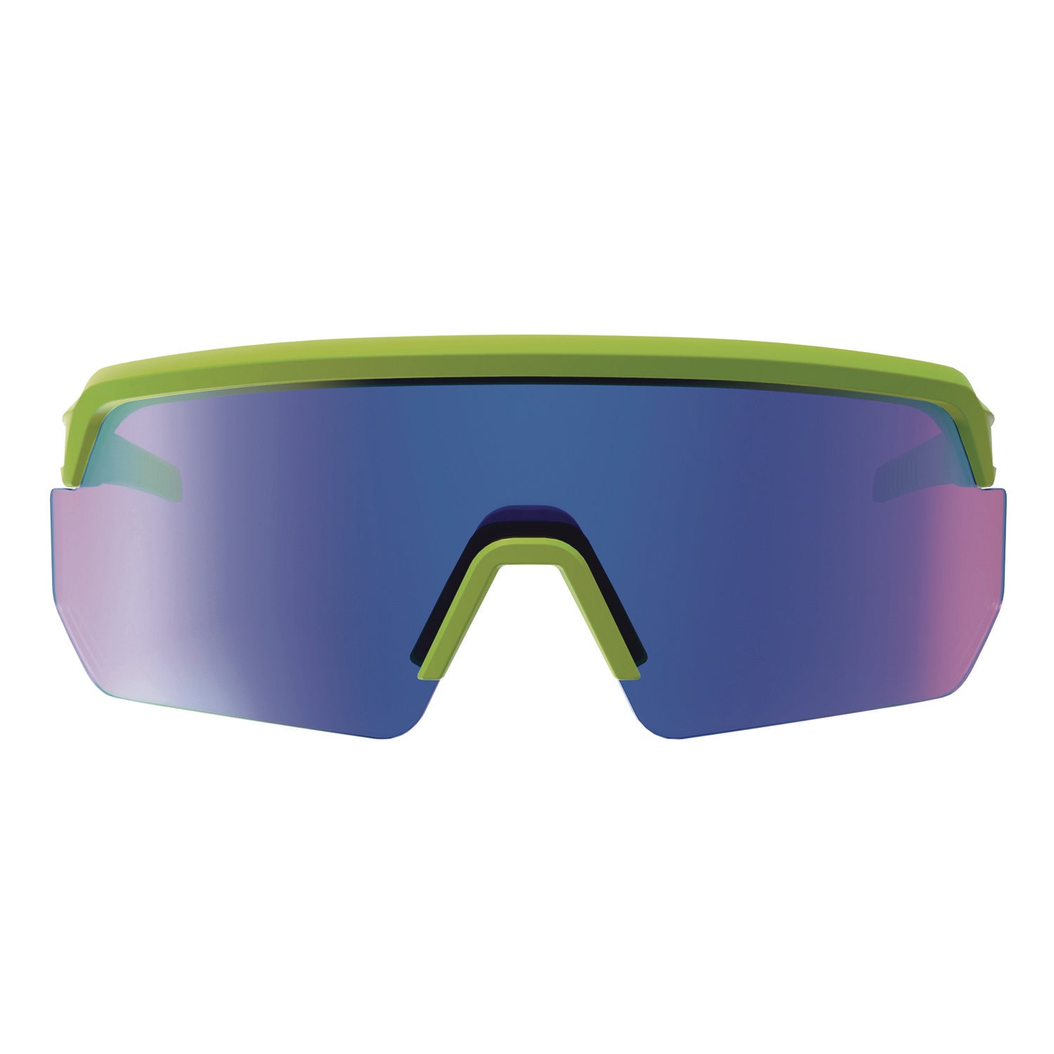 Skullerz AEGIR Anti-Scratch/Anti-Fog Safety Glasses, Lime Nylon Impact Frame, Blue Mirror Polycarb Lens,Ships in 1-3 Bus Days