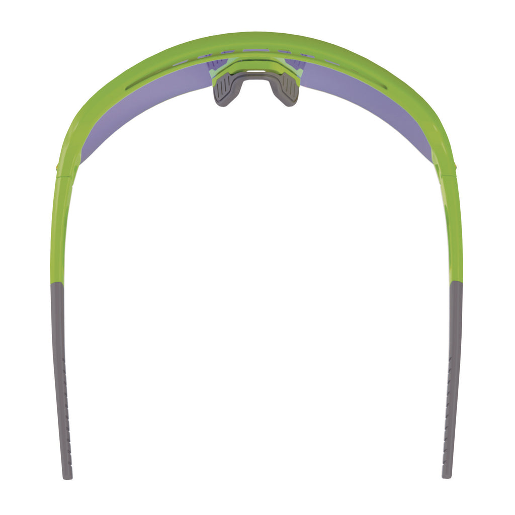 Skullerz AEGIR Anti-Scratch/Anti-Fog Safety Glasses, Lime Nylon Impact Frame, Blue Mirror Polycarb Lens,Ships in 1-3 Bus Days
