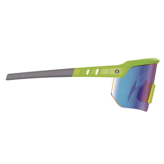 Skullerz AEGIR Anti-Scratch/Anti-Fog Safety Glasses, Lime Nylon Impact Frame, Blue Mirror Polycarb Lens,Ships in 1-3 Bus Days