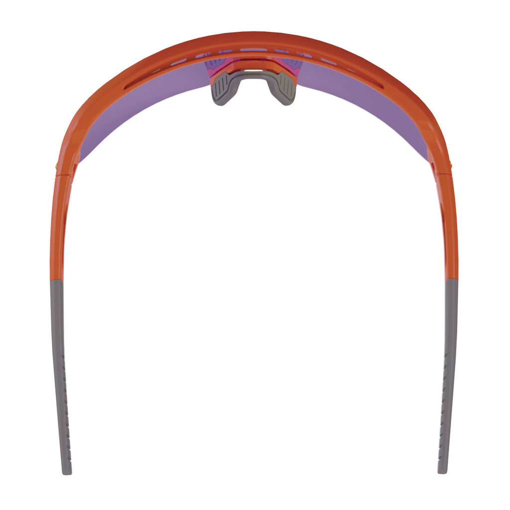 Skullerz AEGIR Safety Glasses, Mirrored Lenses, Orange Nylon Frame, Purple Mirror Polycarbonate Lens, Ships in 1-3 Bus Days