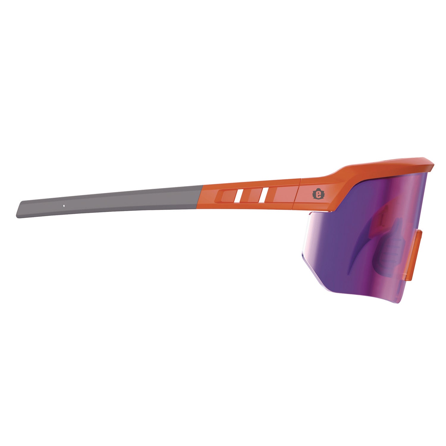 Skullerz AEGIR Safety Glasses, Mirrored Lenses, Orange Nylon Frame, Purple Mirror Polycarbonate Lens, Ships in 1-3 Bus Days