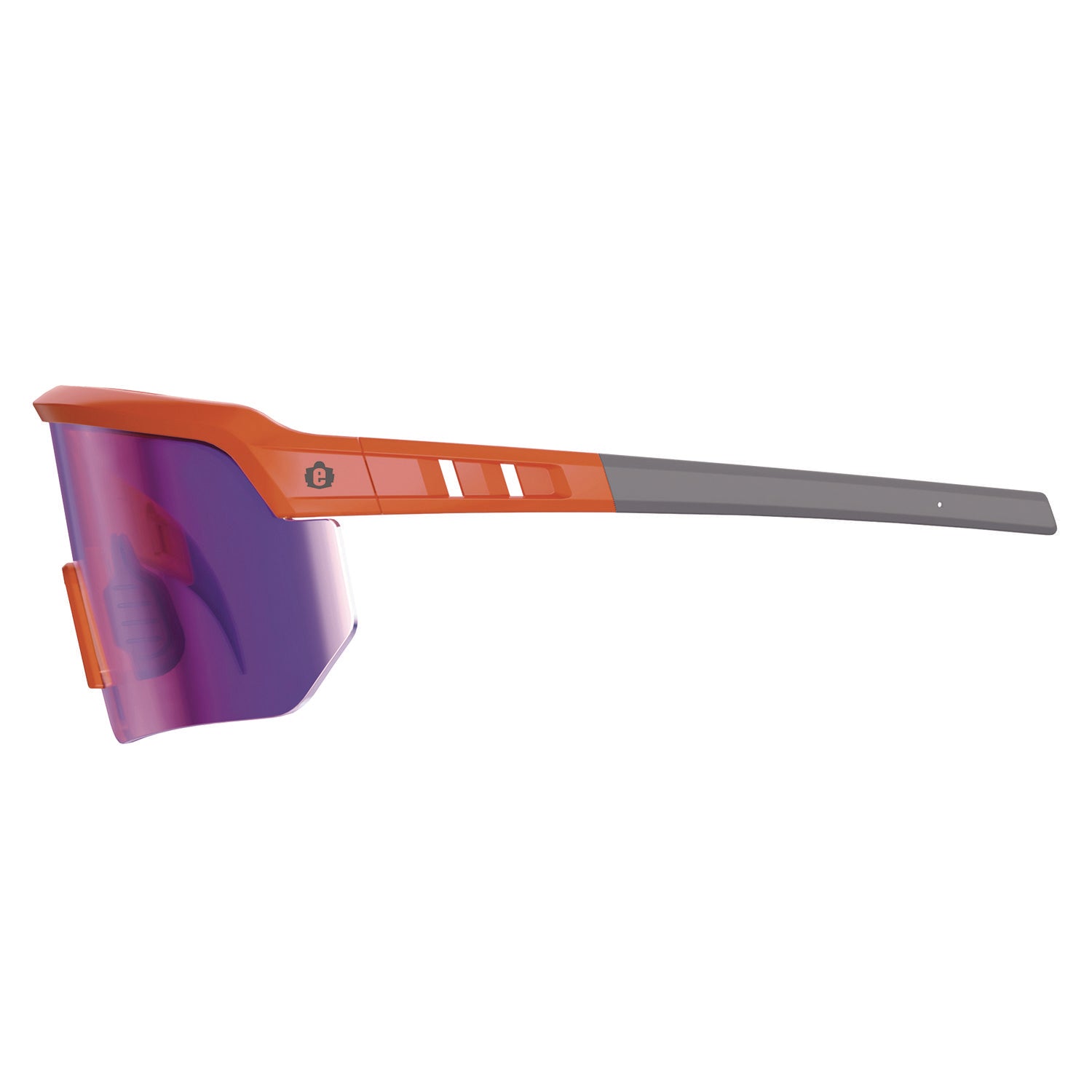 Skullerz AEGIR Safety Glasses, Mirrored Lenses, Orange Nylon Frame, Purple Mirror Polycarbonate Lens, Ships in 1-3 Bus Days