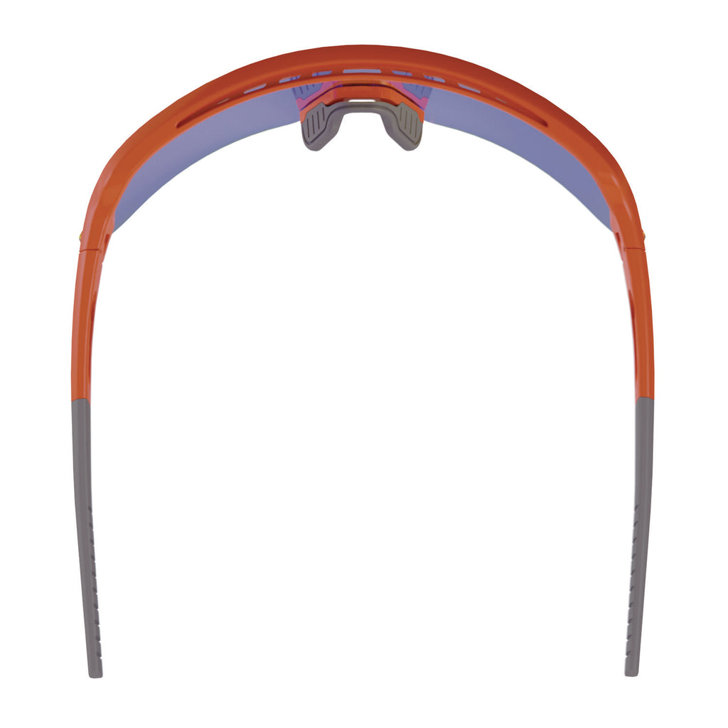 Skullerz AEGIR Safety Glasses, Mirrored Lenses, Orange Nylon Frame, Blue Mirror Polycarbonate Lens, Ships in 1-3 Bus Days